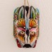 Pinewood Mask Floral Tiger Handcrafted Wall Art NOVICA Guatemala   312215958000